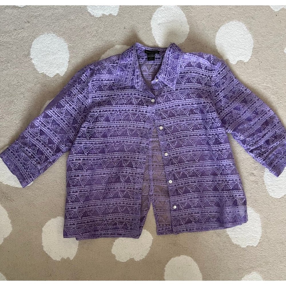Vintage Women's Sheer Button-up